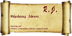 Répássy János névjegykártya